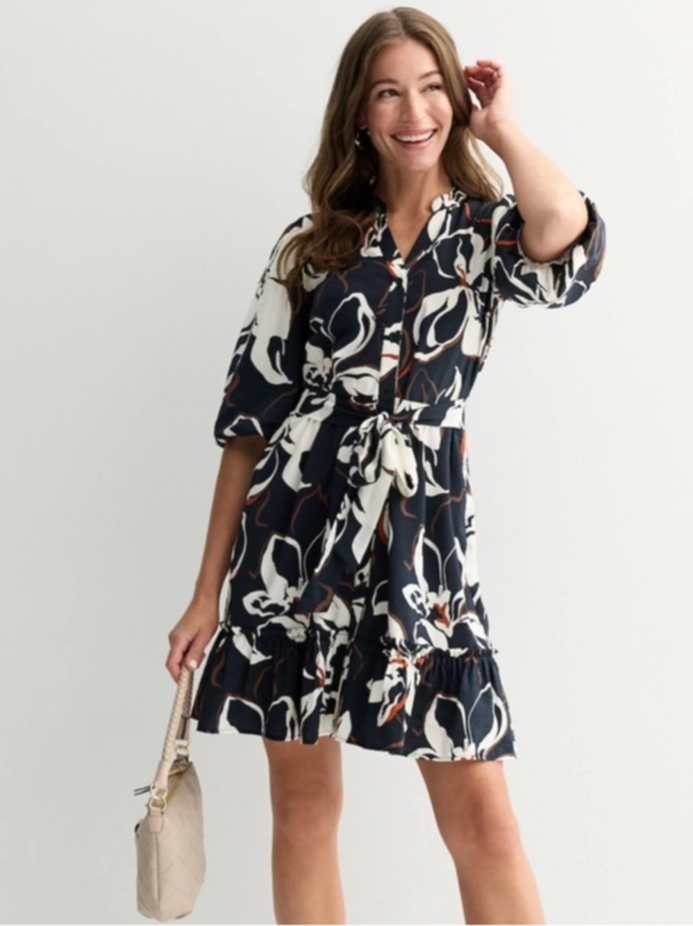 5th Madison Floral Sash Minidress